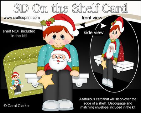 3D on the Shelf Card Kit - Little Christmas Jumper Boy