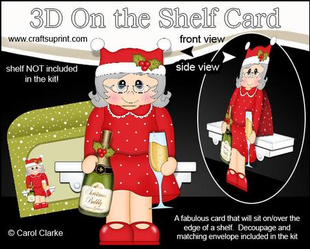 3D on the Shelf Card Kit - Little Christmas Tipple Champers