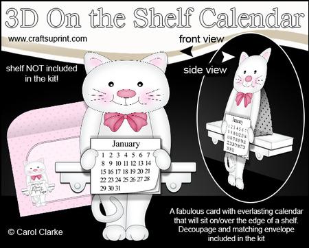 3D on the Shelf Everlasting Calendar Kit - Little Cat