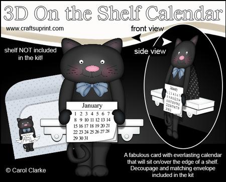 3D on the Shelf Everlasting Calendar Kit - Little Cat