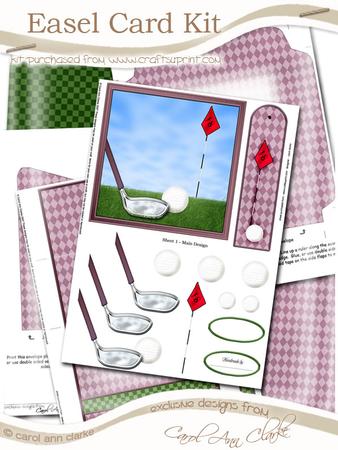 Golf Easel Card Kit with 3D Decoupage
