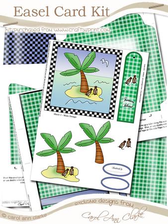 Desert Island Easel Card Kit with 3D Decoupage