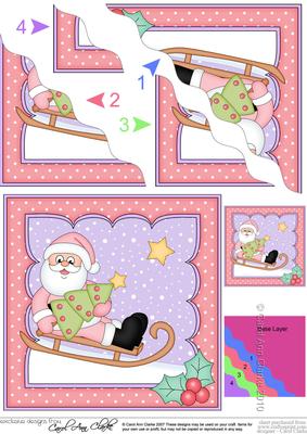 Christmas Sledging Santa Wavy Corner Side Stacker