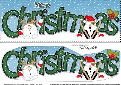Large Dl Christmas Snowball Sam 3D Decoupage