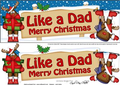 Large Dl Christmas Like a Dad Rudolph Decoupage