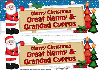 Large Dl Christmas Great Nanny & Grandad Cyprus Santa