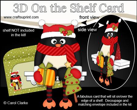 3D on the Shelf Card Kit - Little Christmas Pip Penguin
