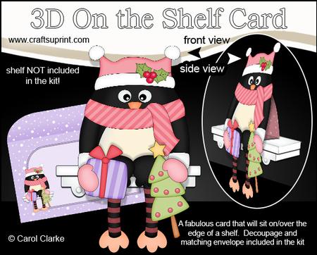 3D on the Shelf Card Kit - Little Christmas Pip Penguin