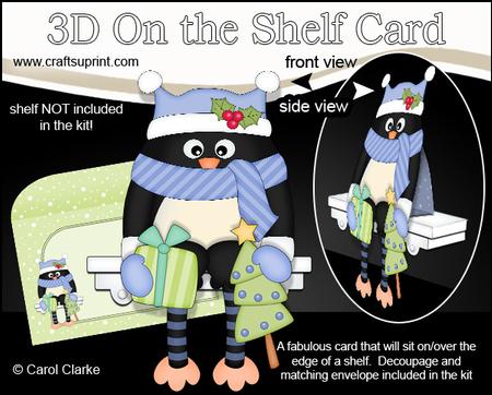 3D on the Shelf Card Kit - Little Christmas Pip Penguin