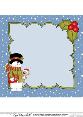 8 x 8 Christmas Ssnowman Rio's Heart Insert