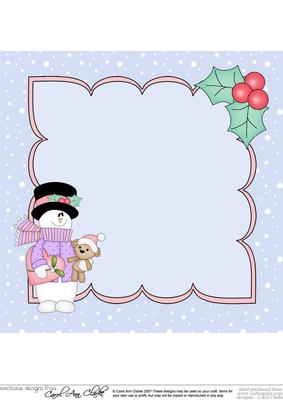 8 x 8 Christmas Ssnowman Rio's Heart Insert
