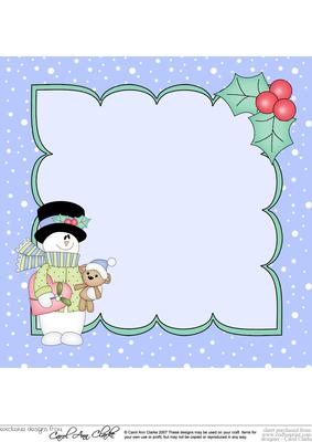 8 x 8 Christmas Ssnowman Rio's Heart Insert