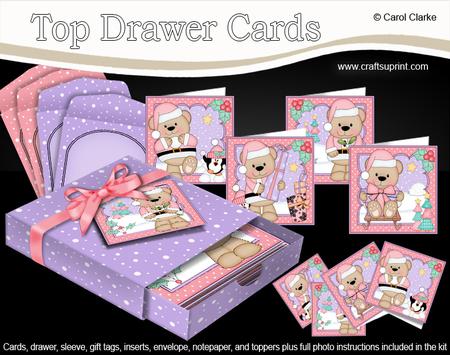 3D Christmas Livvy Bear Top Drawer Cards Bumper Kit