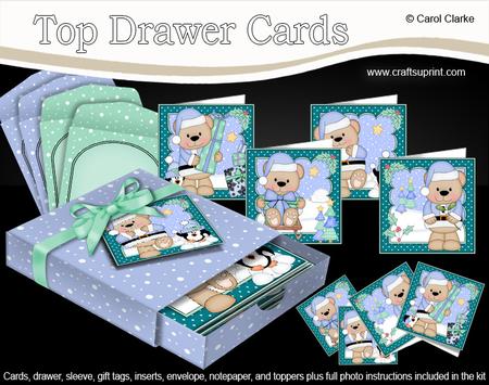 3D Christmas Livvy Bear Top Drawer Cards Bumper Kit