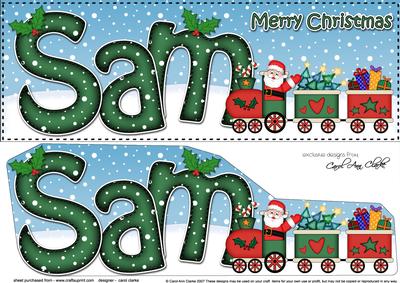 Large Dl Christmas Sam Santa's Train 3D Decoupage