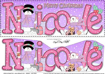 Large Dl Christmas Nicole Snowmen 3D Decoupage