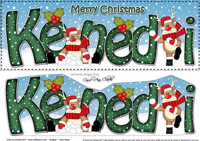 Large Dl Christmas Kenedi Rudolph 3D Decoupage