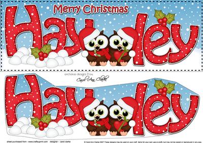 Large Dl Christmas Hayley Owls 3D Decoupage