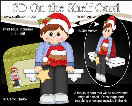 3D on the Shelf Card Kit - Little Christmas Jumper Boy