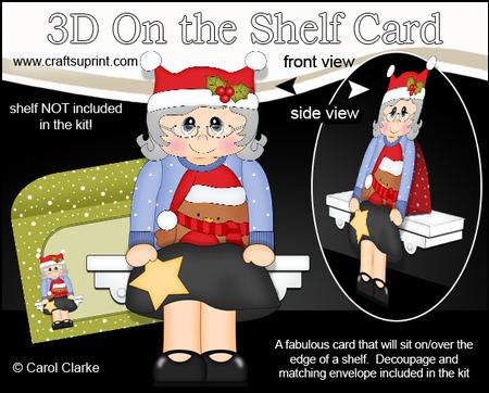 3D on the Shelf Card Kit - Christmas Jumper Old Lady