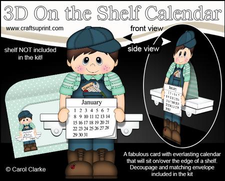 3D on the Shelf Everlasting Calendar Kit - Gardening Boy