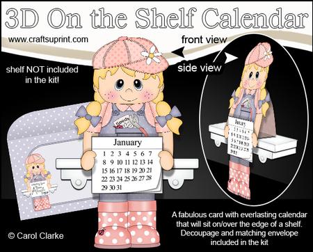 3D on the Shelf Everlasting Calendar Kit - Gardening Girl