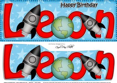 Large Dl Birthday Leon Rockets Card & 3D Decoupage