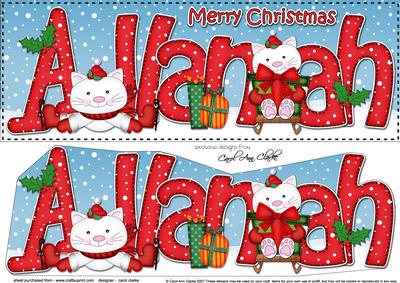 Large Dl Christmas Allanah Cats 3D Decoupage