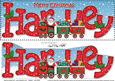 Large Dl Christmas Harvey Santa's Train 3D Decoupage