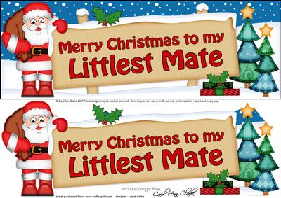 Large Dl Christmas Littlest Mate Santa 3D Decoupage