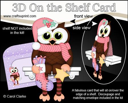 3D on the Shelf Card Kit - Christmas Little Hoot Owl