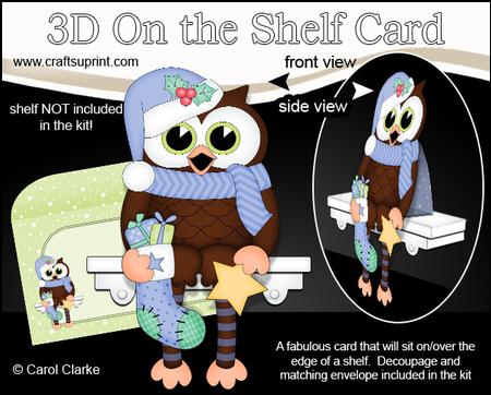 3D on the Shelf Card Kit - Christmas Little Hoot Owl