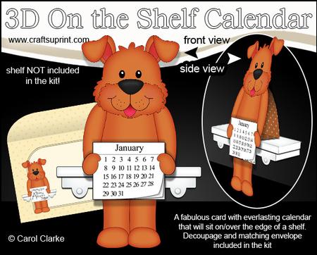 3D on the Shelf Everlasting Calendar Kit - Little Rusty Dog
