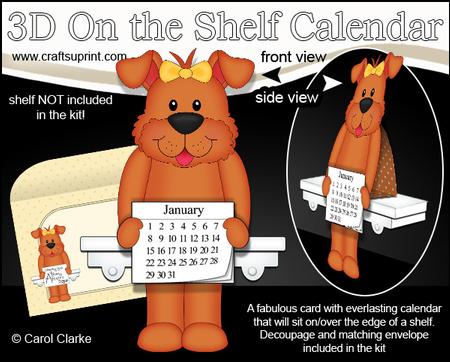 3D on the Shelf Everlasting Calendar Kit - Little Rusty Dog
