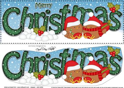 Large Dl Christmas Bobbin Robins 3D Decoupage