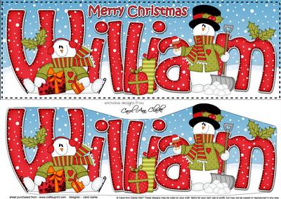 Large Dl Christmas William Snowman 3D Decoupage