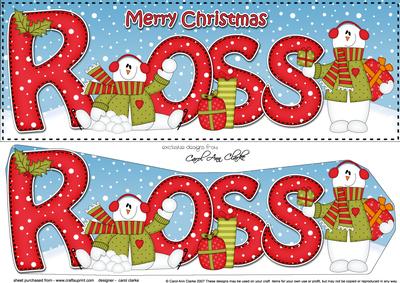 Large Dl Christmas Ross Snowman 3D Decoupage