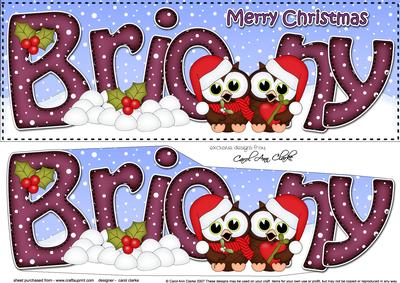 Large Dl Christmas Briony Owls 3D Decoupage
