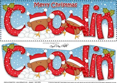 Large Dl Christmas Colin Robins 3D Decoupage