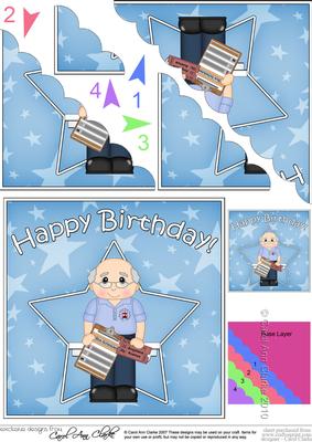 Bus Driver/conductor Birthday Scallop Corner Side Stacker