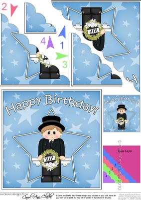 Funeral Director Birthday Scallop Corner Side Stacker