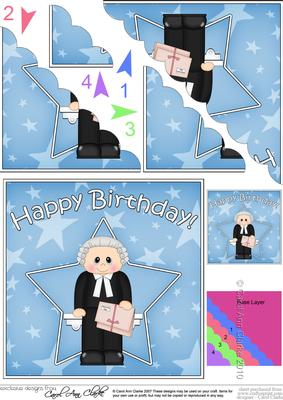 Judge/barrister Birthday Scallop Corner Side Stacker