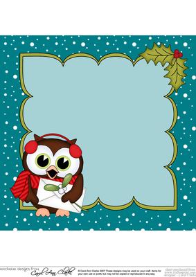 8 x 8 Christmas Little Hoot Owl's Letter Insert