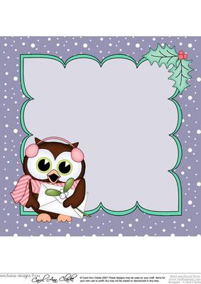 8 x 8 Christmas Little Hoot Owl's Letter Insert