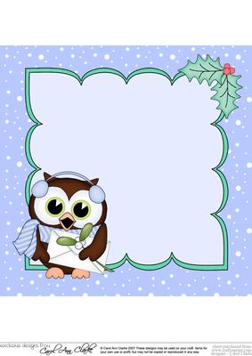 8 x 8 Christmas Little Hoot Owl's Letter Insert