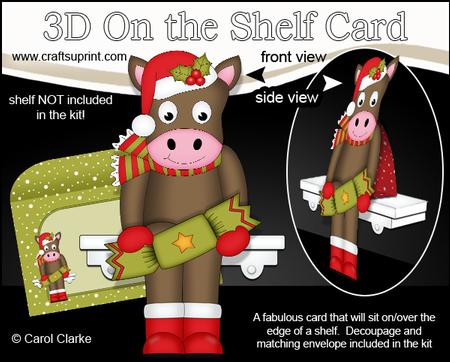 3D on the Shelf Card Kit - Little Christmas Gigi Horse