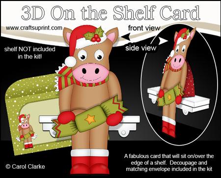 3D on the Shelf Card Kit - Little Christmas Gigi Horse