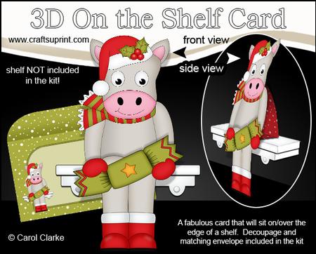 3D on the Shelf Card Kit - Little Christmas Gigi Horse