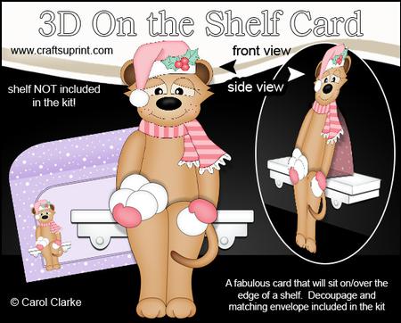 3D on the Shelf Card Kit - Little Christmas Meerkat