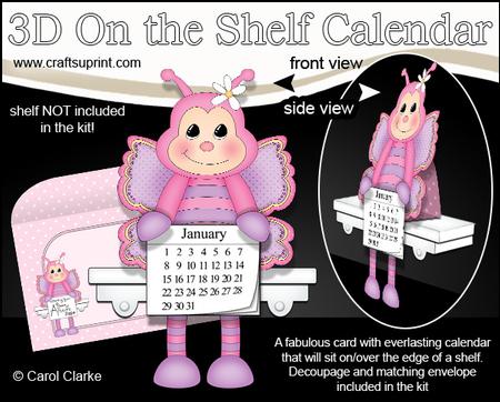3D on the Shelf Everlasting Calendar Kit - Little Butterfly